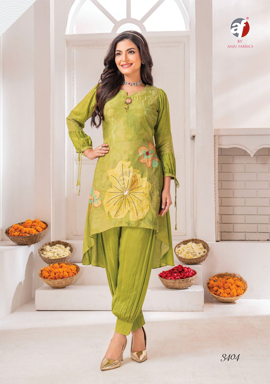 Happy Shades By Af 3401 To 3406 Wholesale Kurti With Afgani Style Pant In India
